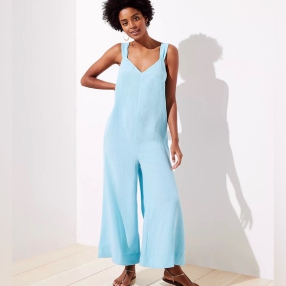 Tiffany blue LOFT BEACH jumpsuit size medium NWT - Picture 1 of 7